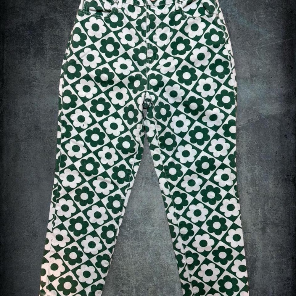 Green Floral Pants